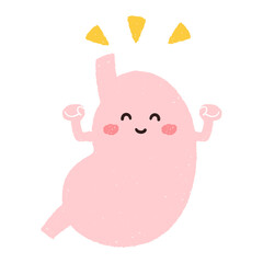 かわいい手描きの胃のキャラクター