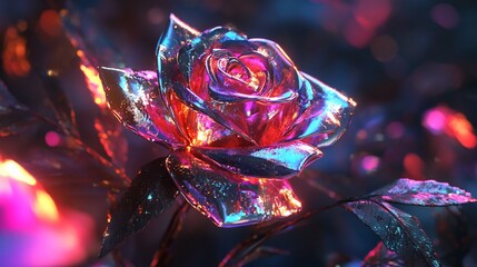 Cyberpunk Rose: A Digital Bloom in Neon Hues