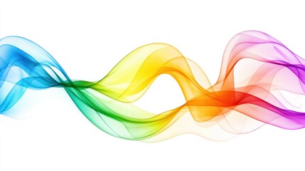 Abstract Colorful Wave Design on White Background for Modern Graphics