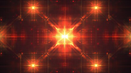 Fototapeta premium A digital grid pattern with glowing points of light, surrounded by soft space to add custom messages.