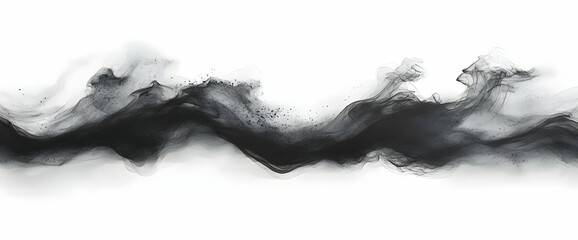 Abstract Black Ink Wave Design