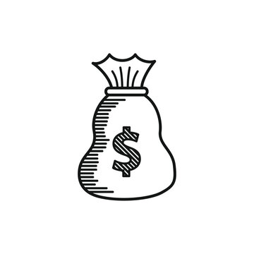 recommend clip art: Bag of money outline illustration