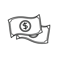 Money cash outline illustration