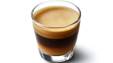 Cup of espresso, strong with crema, isolated on white.