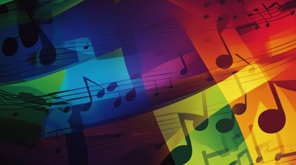 Colorful Music Notes Abstract Background (1)