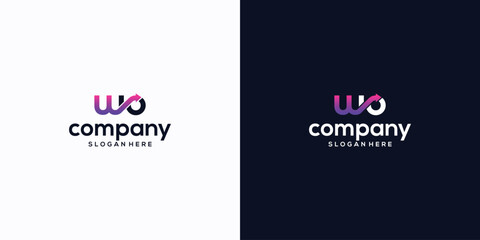 invinity letter wo and arrow logo
