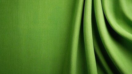 Textured green fabric draped elegantly.