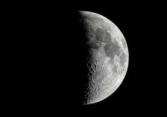 Stunning Gibbous Moon Photo Dark Night Sky