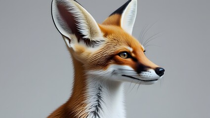 Fox Portrait Close-up with Orange Fur and Intelligent Expression
