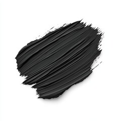 Dynamic Dark Charcoal Gray Paint Stroke on White Background with Matte Finish and Texture Variation, Photorealistic Artistic Design