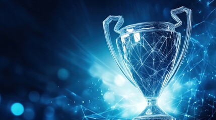 Digital Trophy, Winning, Blue, Network, Light