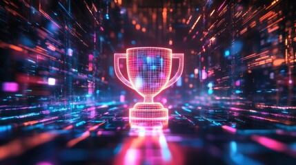 Digital Trophy Award Cyber Space Success