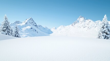 Snowy Mountain Range Landscape, Winter Scenery, Peaceful Mountain View, Ideal for Screensaver or Background Use