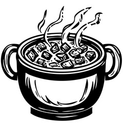 feijoada, Doodle Food Illustrations: Hand-Sketched Vector Art for Branding, isolated, No background