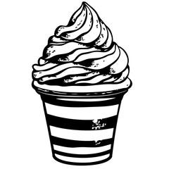 Ice cream, Gourmet Sketch: Hand-Drawn Inspired Vector Food Art
