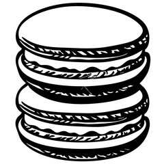 Macarons, Doodle Food Illustrations: Hand-Sketched Vector Art for Branding, isolated, No background