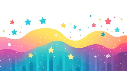 Colorful Starry Sky Abstract Background Illustration for Children