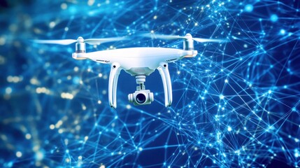 Drone flying network data, aerial view