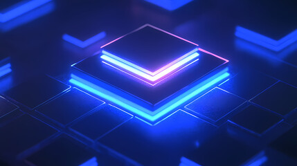 Neon Pyramid of Squares