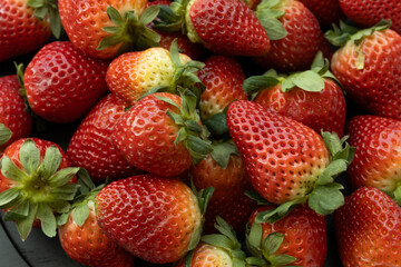 strawberries in a market