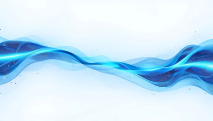 Abstract Blue Wavy Lines on White Background for Modern Design