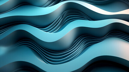 Abstract Teal Wave Pattern Background, Modern 3D Rendered Texture, Seamless, Stylish Design Element for Presentations or Websites.