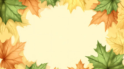 Autumn Bliss: A Cozy Frame of Colorful Maple Leaves