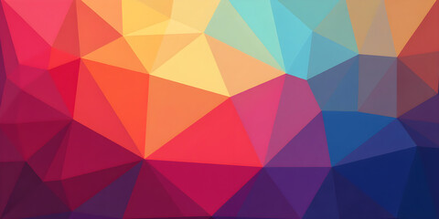 Obraz premium Vibrant Geometric Mosaic of Colorful Triangular Shapes in Red Orange Blue and Purple