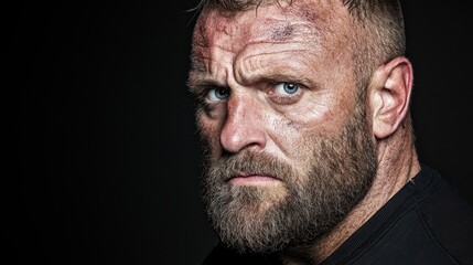 Fototapeta premium Angry muscular man portrait