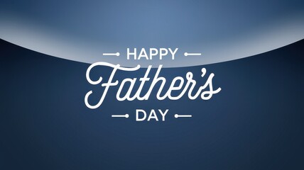 White happy fathers day text on a blue background