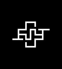 Abstract Medical Maze Logo Design Healthcare Puzzle Solution