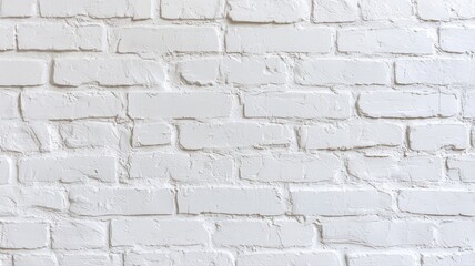 A clean white brick wall texture, ideal for backgrounds in architectural and design projects.