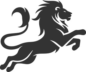 black lion vector illustration