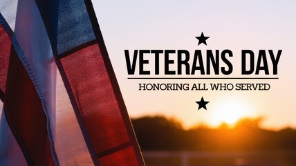 Veterans day honoring those who served under the american flag