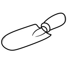 Minimalist Hand-Drawn Garden Tool Line Art Illustration