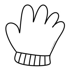 Minimalist Hand-Drawn Glove Line Art Illustration