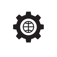 Global gear mechanism icon.