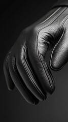 Obraz premium Chic leather gloves elegantly laid out on a sleek surface under soft lighting for a luxurious feel