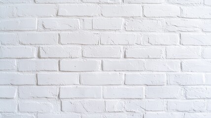 Clean white brick wall texture, showcasing minimalism and simplicity in interior design and architecture.
