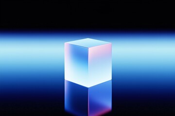 Square on a blue background, minimalist, abstract design