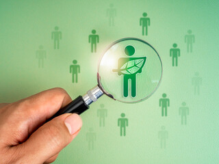 Environmental conservation and responsibility community concepts. People figures holding leaf,...