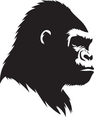 Gorilla head silhouette profile.