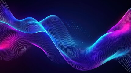 Abstract Neon Wave Design
