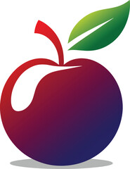 Gradient plum with leaf.