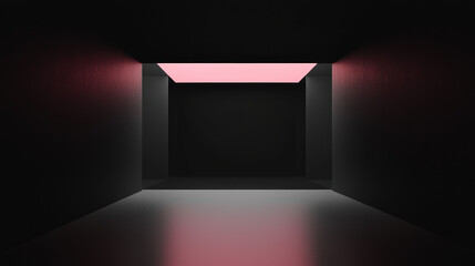 Obraz premium A minimalist modern black background with a pink highlight 