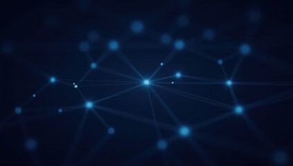 Naklejka premium Network Visualization with Glowing Connected Nodes and Points