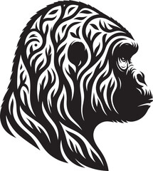 Gorilla head tribal art.