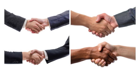 Professional Business Handshake in Diverse Business Settings, isolated on transparent background