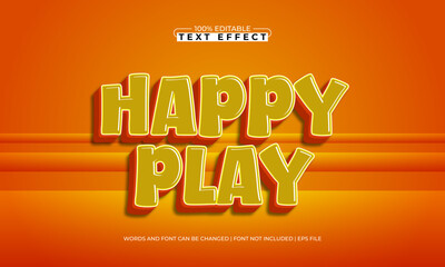 happy play editable text effect with a sweet and play text style