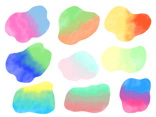 手描きあしらいセット　グラデーション　シェイプ